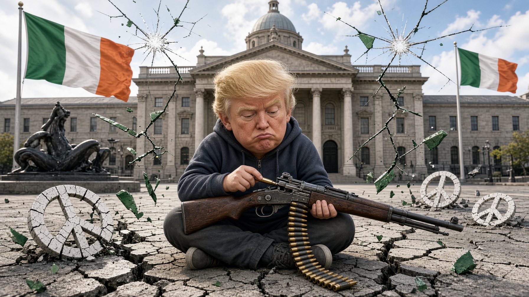 Trump, a durcás kölyök Dublinban ez a bolond újratölti az IRA-t